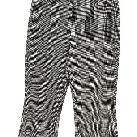 Theory Demitria Df Portland Pants Plaid Houndstooth Wool Black White Size US 8 - Picture 4 of 12